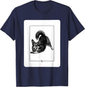 Corgi Sploot Minimalist Funny Dog Lover Design T-Shirt - Navy Blue
