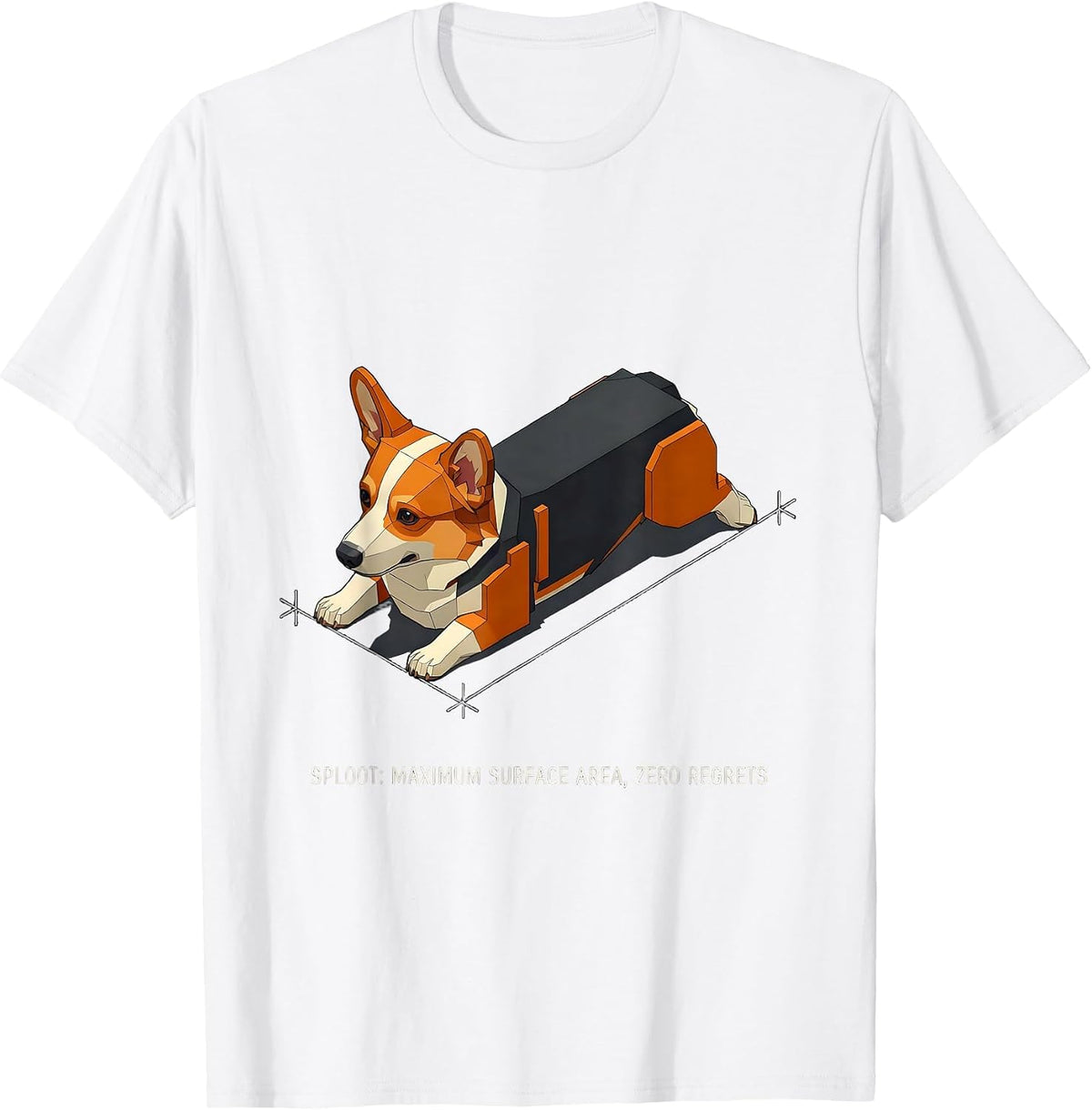 Men's Sploot: Maximum Surface Area, Zero Regrets Funny Corgi Lover T-Shirt - White