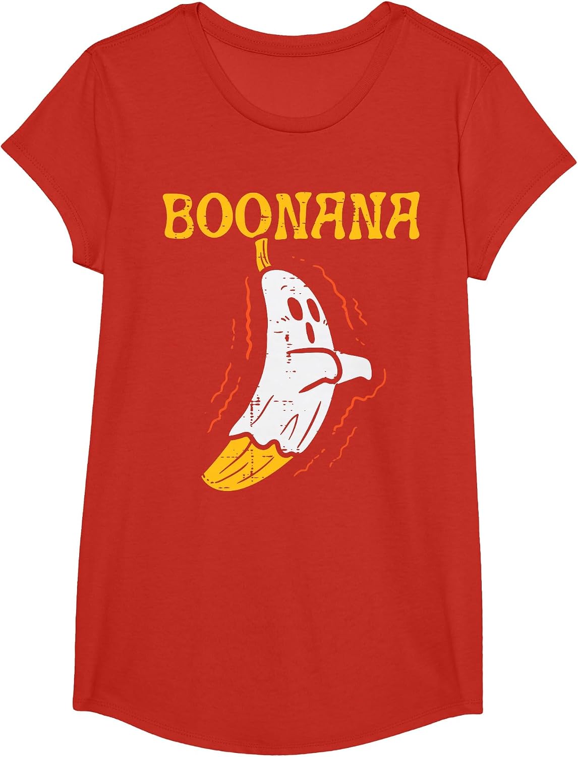 Boonana Cute Ghost Banana Halloween Costume Men Women Kids T-Shirt - Girls Red