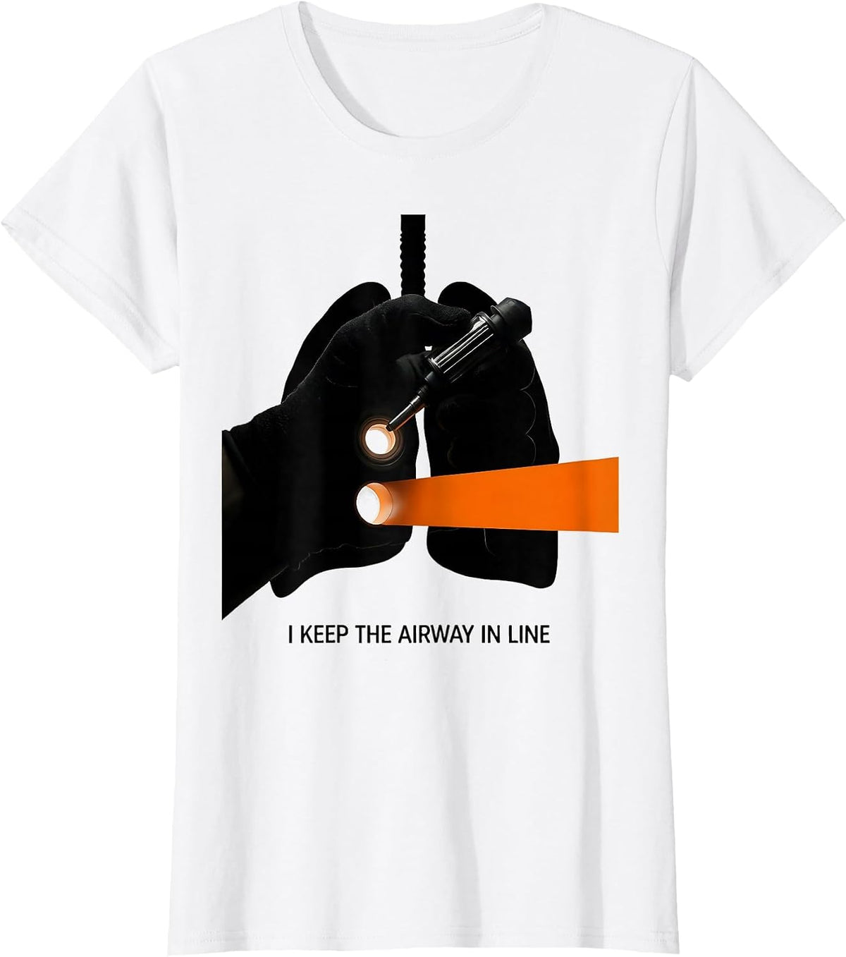 I Keep The Airway In Line Funny Respiratory Therapist RT T-Shirt - White