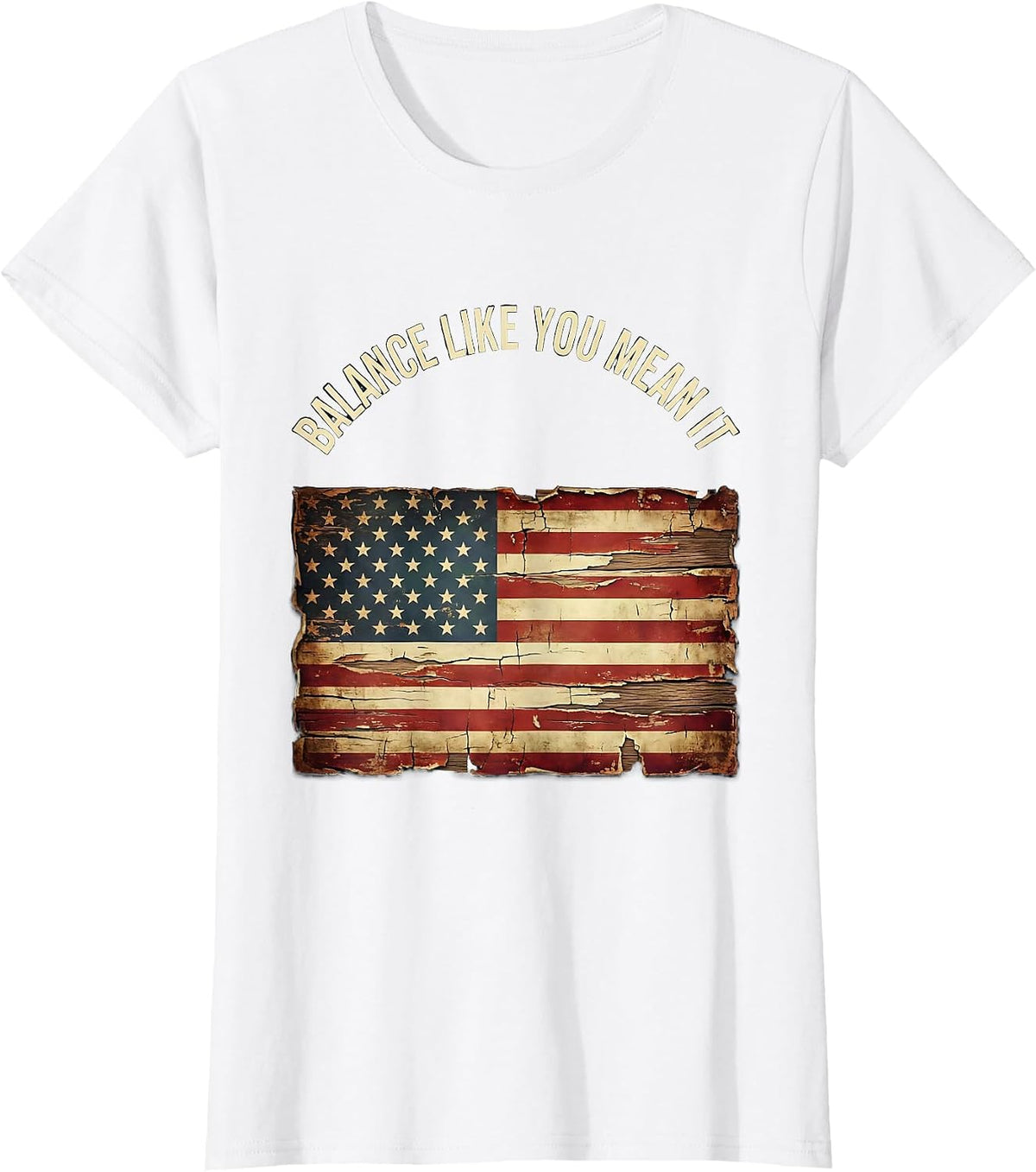 Women's Balance Like You Mean It Fall Prevention Design T-Shirt - White