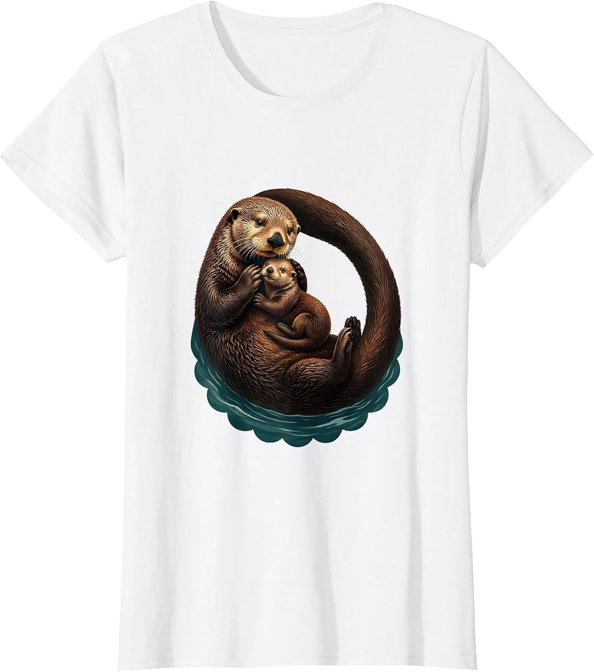 Women's Belly-Up Sea Otter Vintage Otter Lover Gift T-Shirt - White