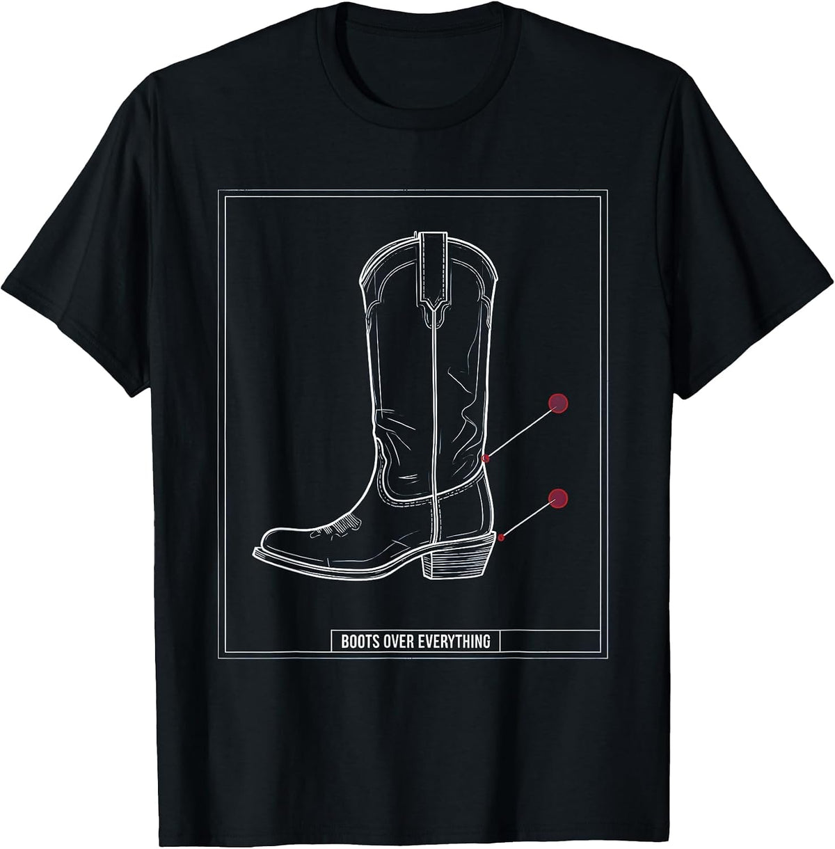 Men's Boots Over Everything Cowgirl Design T-Shirt - Black
