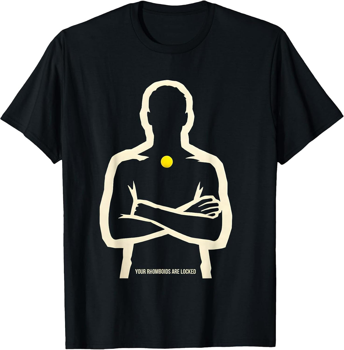 Men's Your Rhomboids Are Locked Funny Massage Therapist LMT Humor T-Shirt - Black
