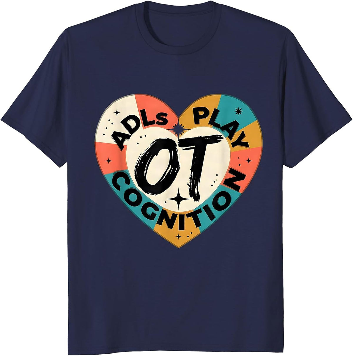 Men's OT ADLS PLAY COGNITION Occupational Therapy Valentine Candy T-Shirt - Navy Blue