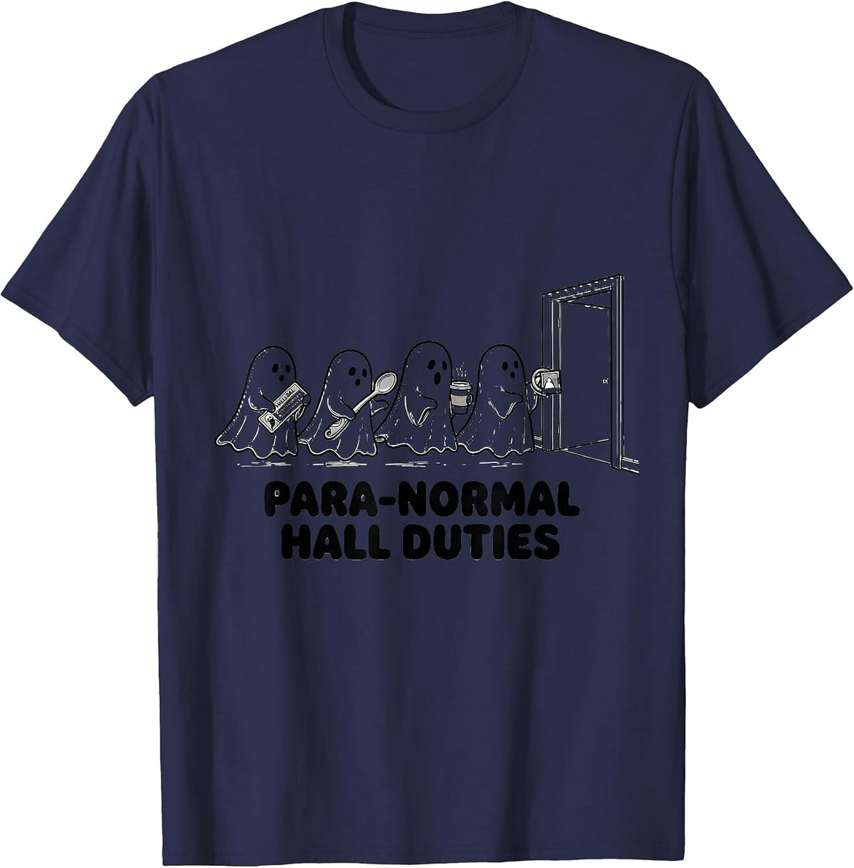 Para-Normal Hall Duties Funny SPED Paraprofessional T-Shirt - Navy Blue