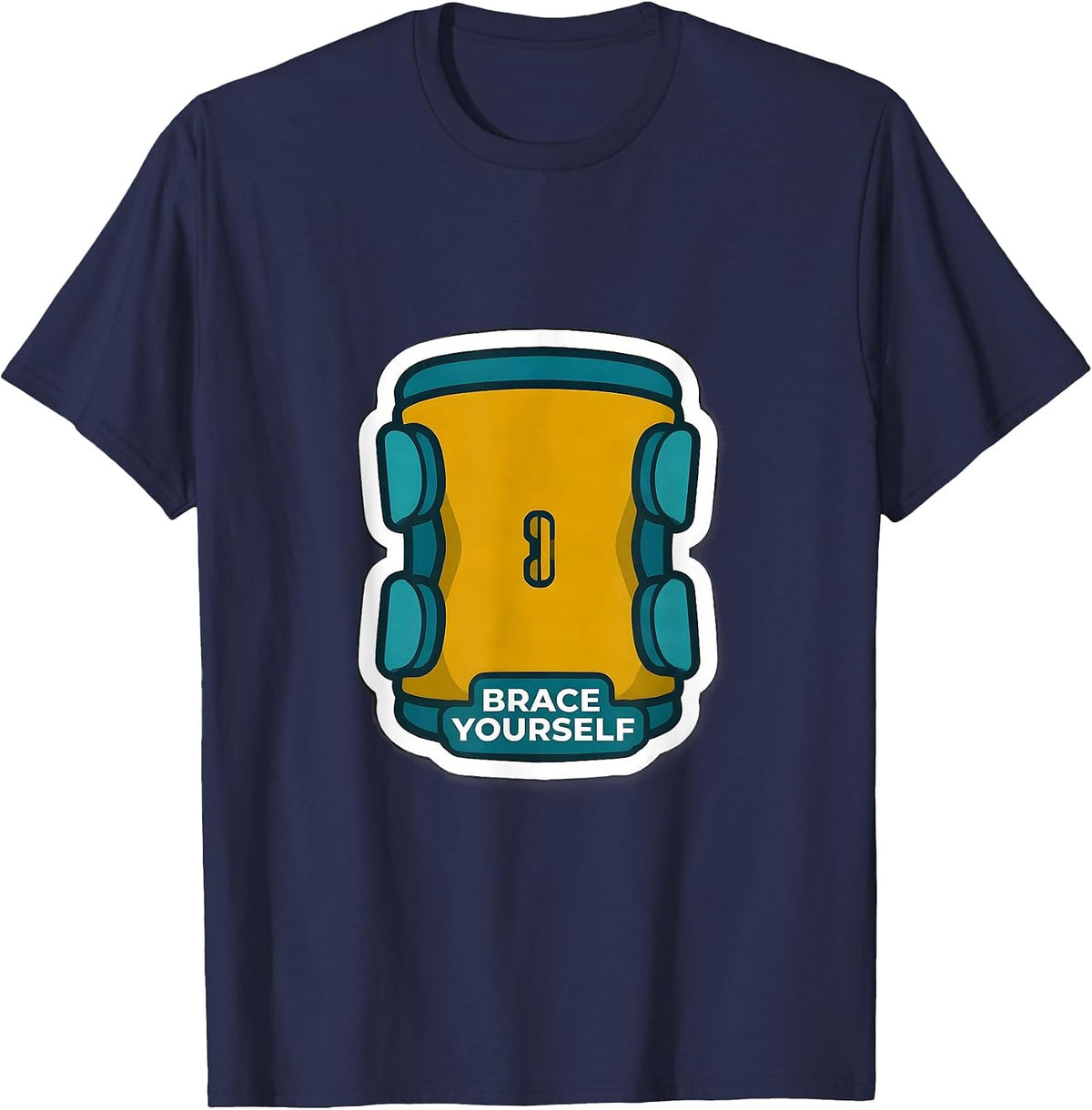 Men's Brace Yourself Funny Physical Therapist PT OT Gift T-Shirt - Navy Blue