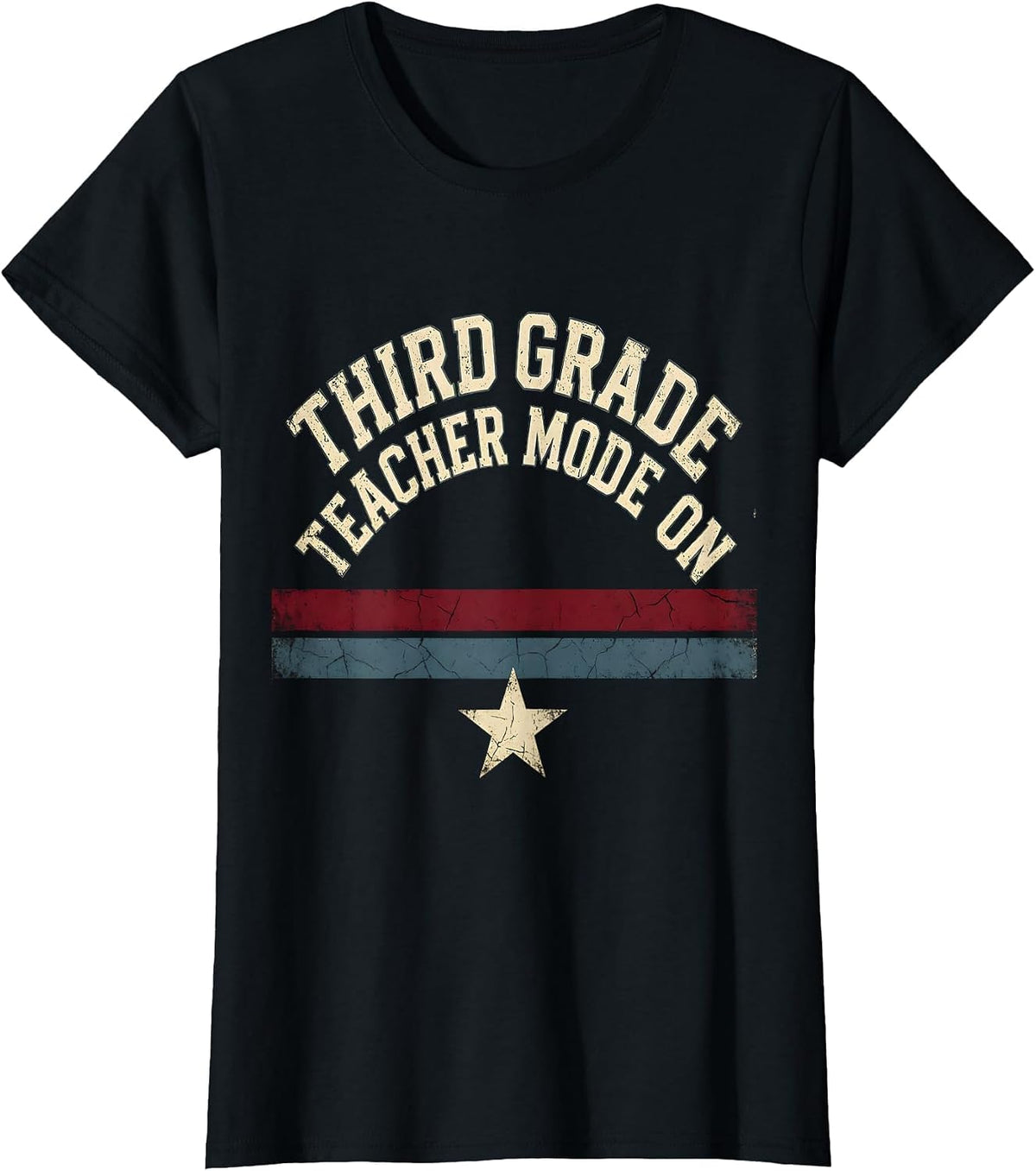 Third Grade Teacher Mode On Educator Design T-Shirt - Black