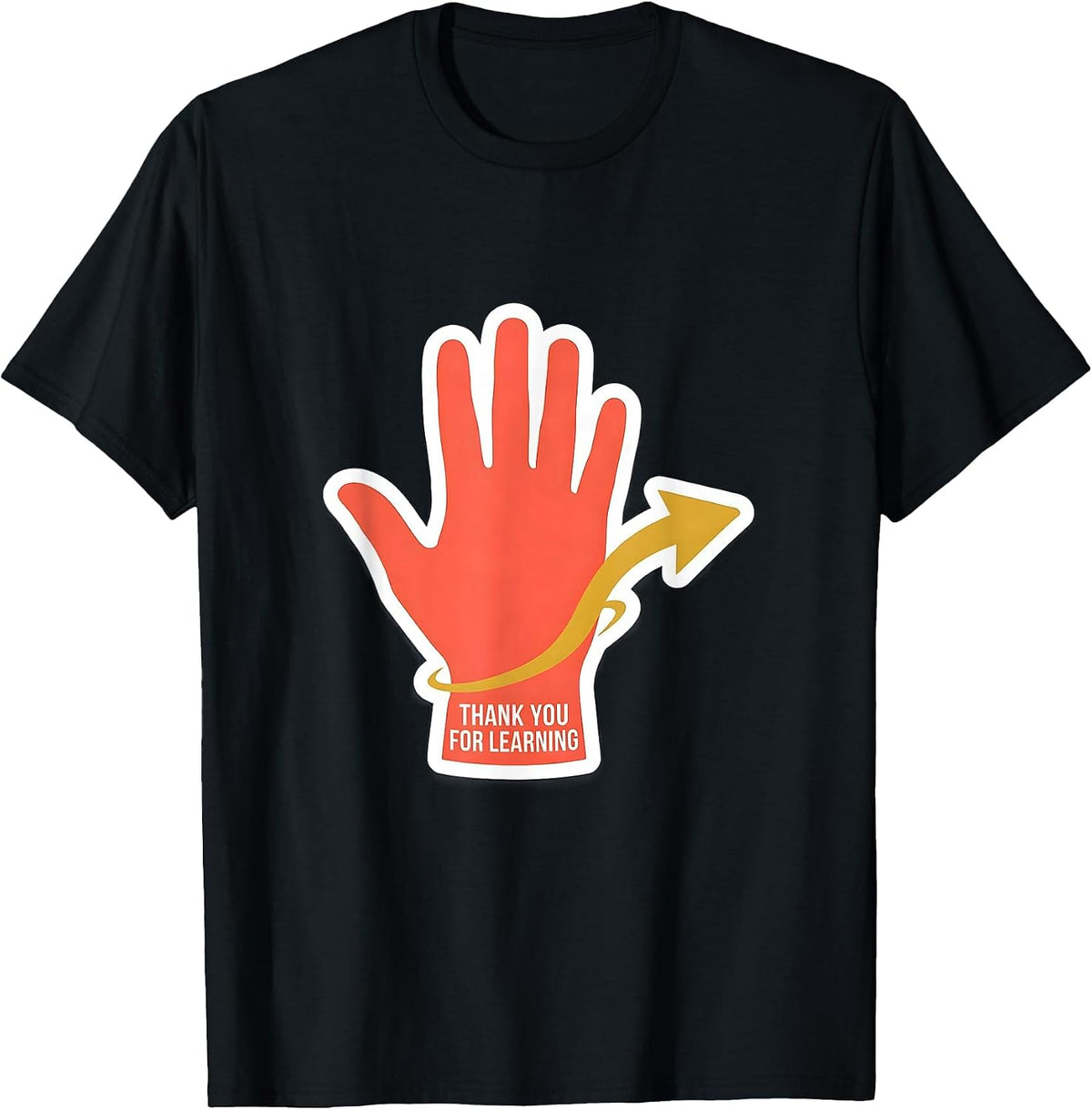 Men's Thank You For Learning Funny ASL Sign Language Teacher T-Shirt - Black