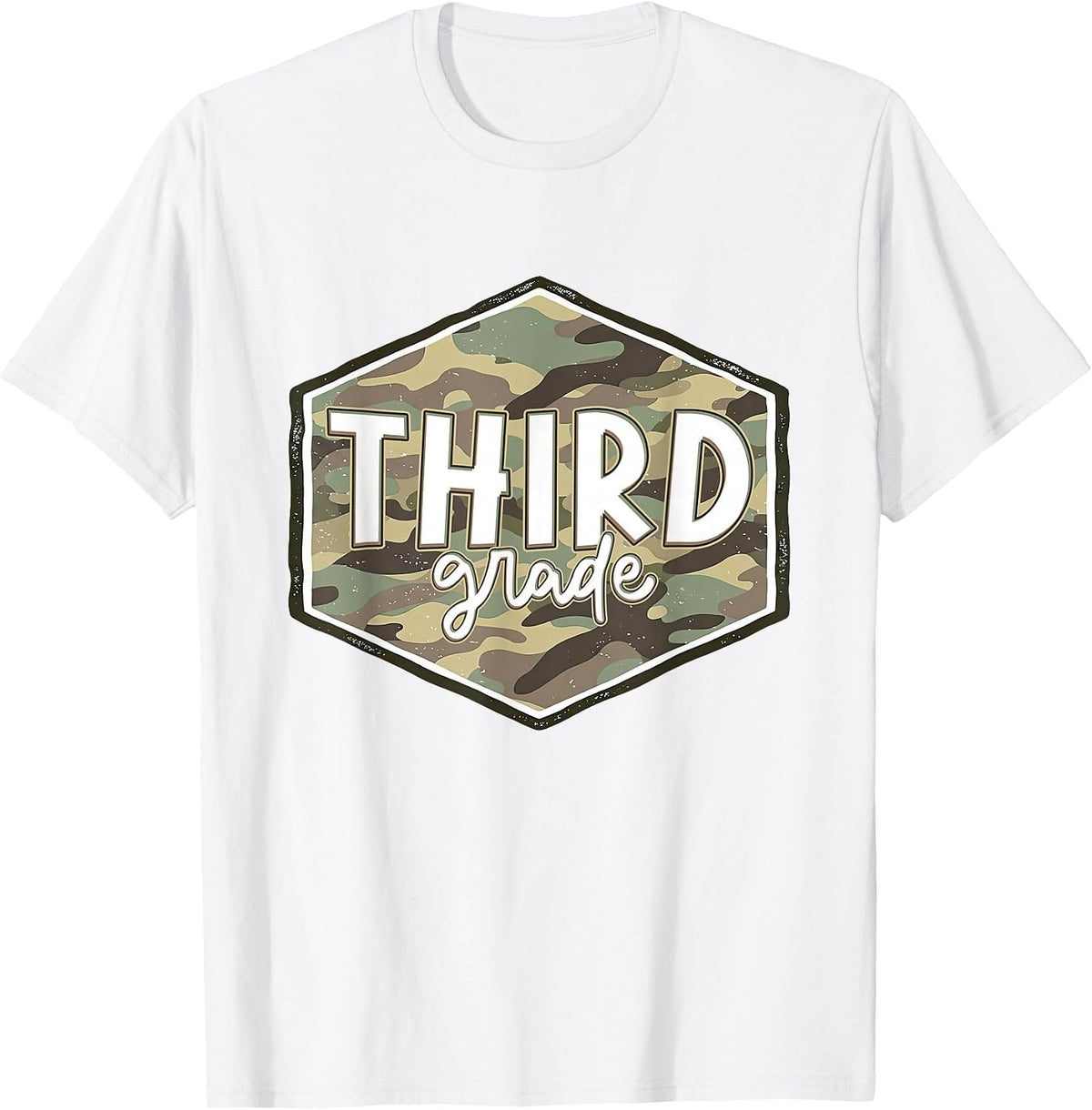 First Day of Third Grade Camo Back to School 3rd Grade Boys T-Shirt - White