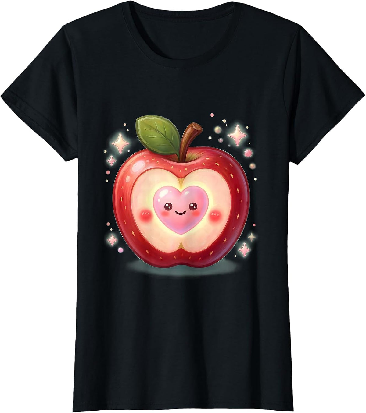 Pre-K Teacher Apple Heart Graphic Design Gift T-Shirt - Black