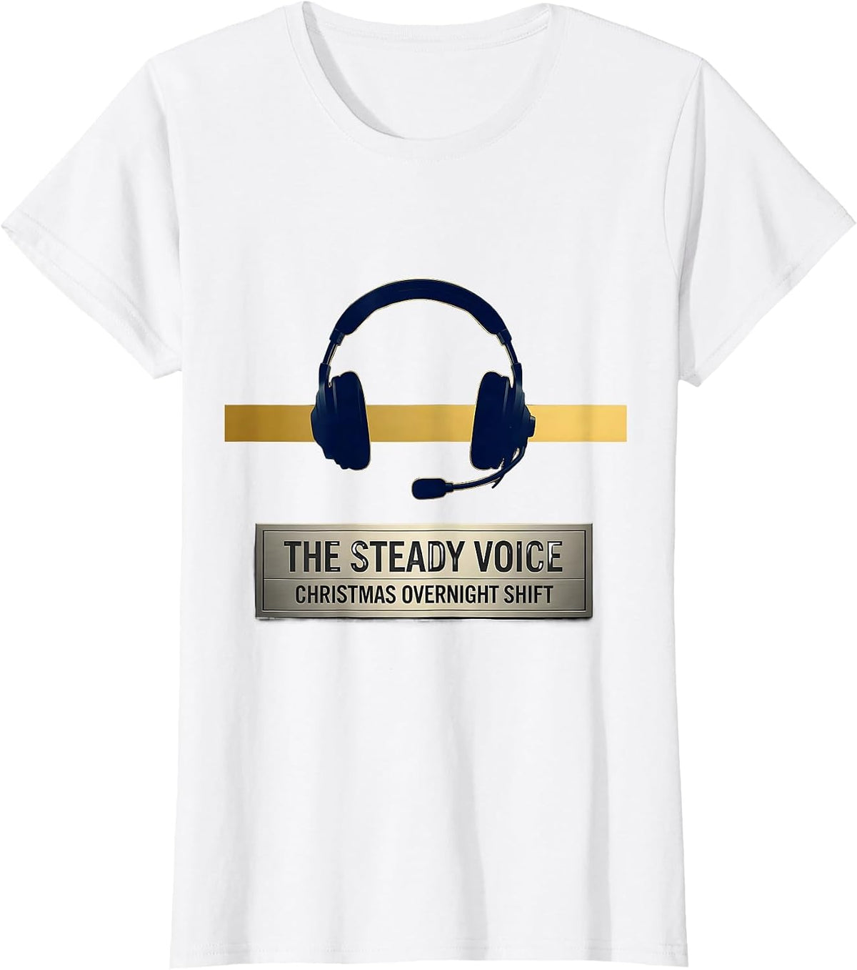 Women's The Steady Voice Christmas Overnight Shift 911 Dispatcher T-Shirt - White