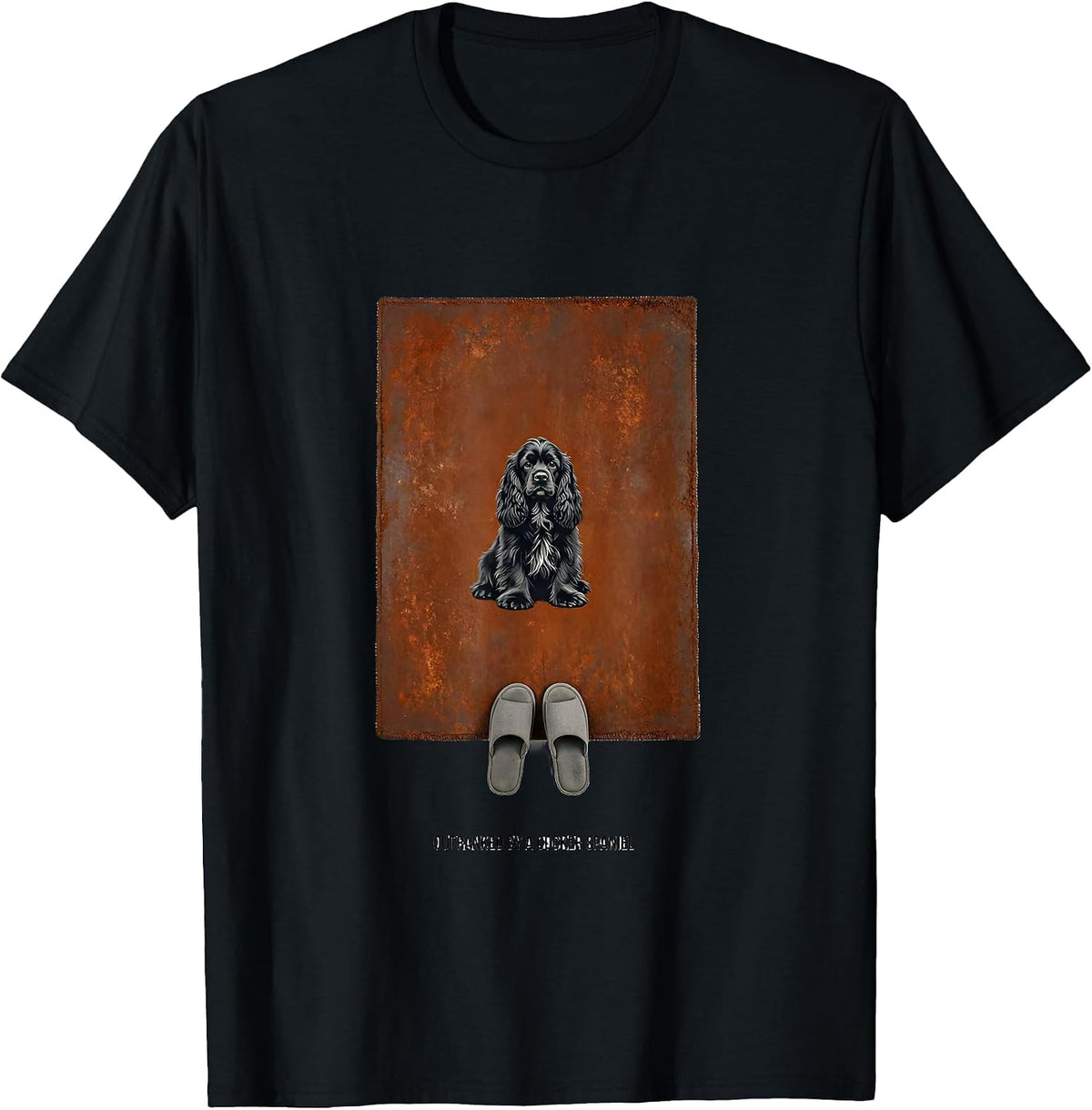 Men's Outranked By A Cocker Spaniel Funny Dog Breed Owner Humor T-Shirt - Black