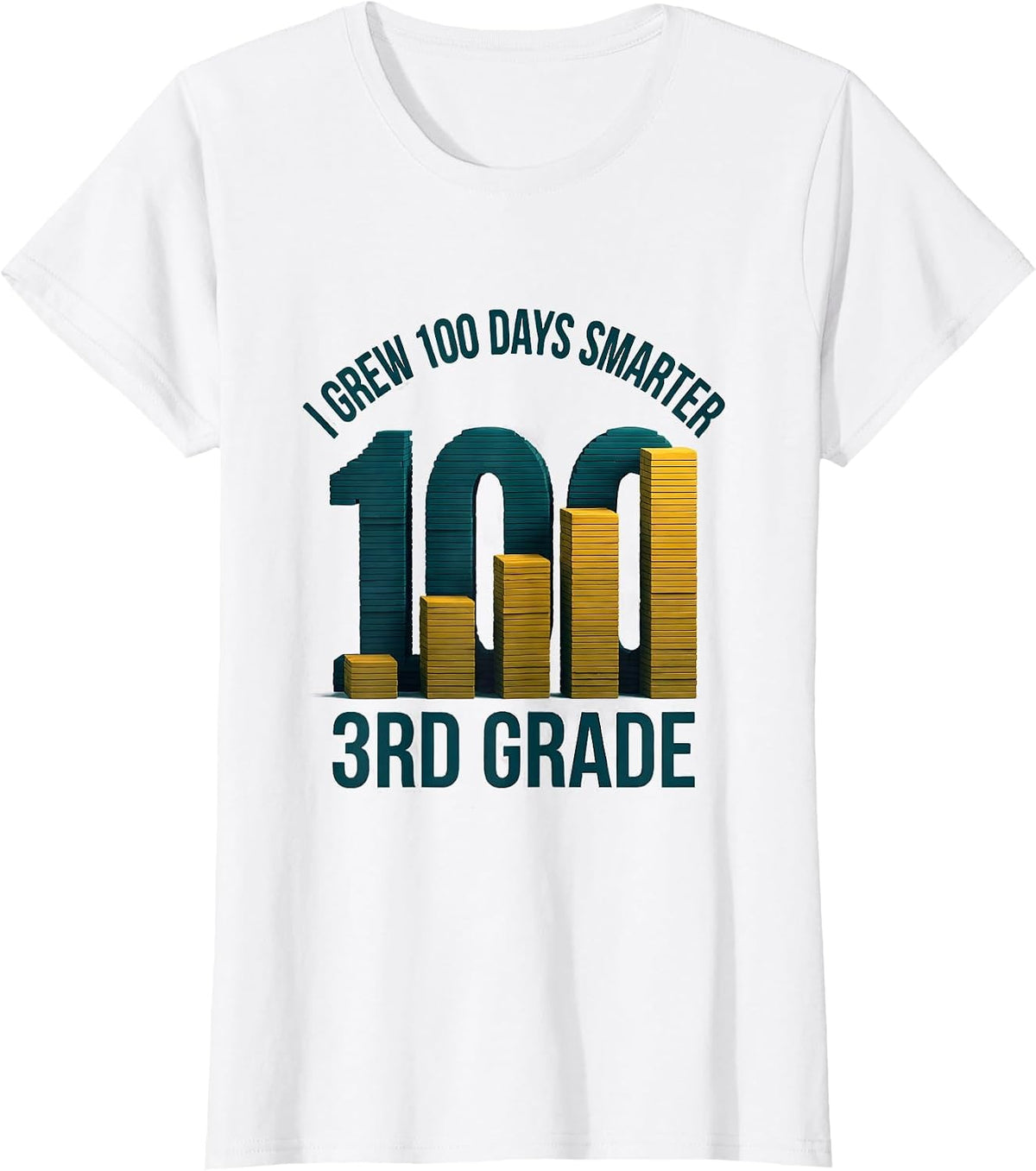 Women's I Grew 100 Days Smarter — 3rd Grade Playful Teacher T-Shirt - White