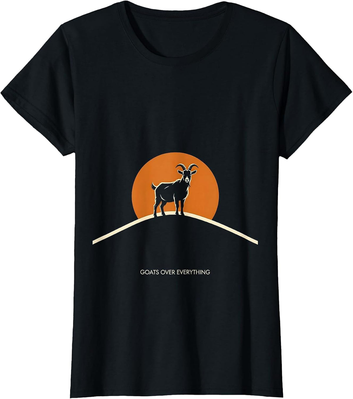 Goats Over Everything Minimalist Nature Design T-Shirt - Black