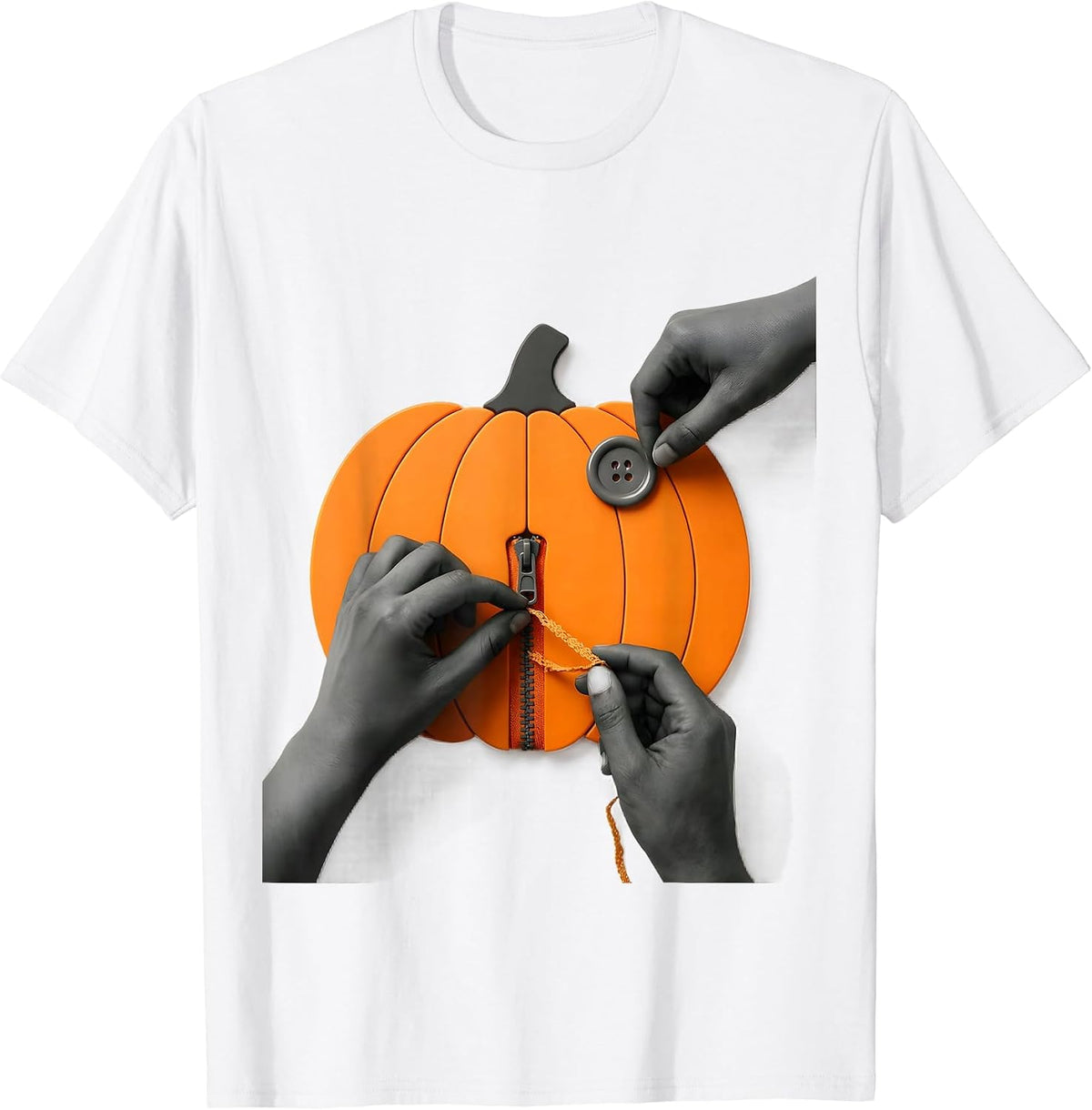 Men's Ghost Hands Minimalist Halloween Occupational Therapy Squad T-Shirt - White