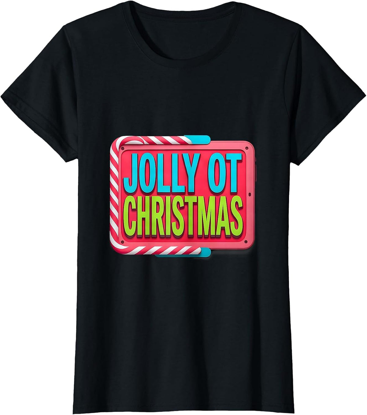 Women's Jolly OT Christmas Funny Occupational Therapy Workplace T-Shirt - Black