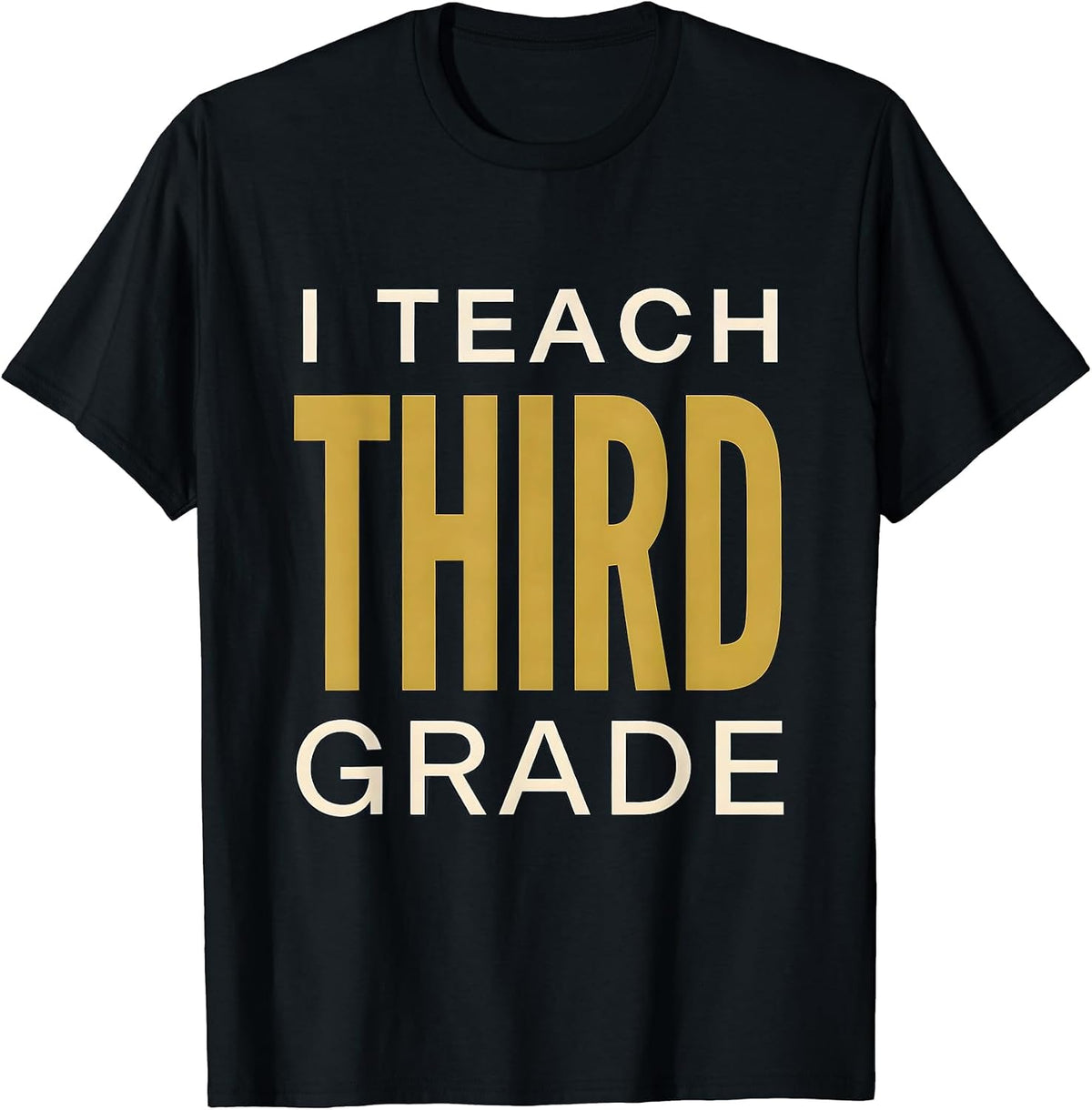 Men's I Teach Third Grade Minimalist Teacher Appreciation Back T-Shirt - Black
