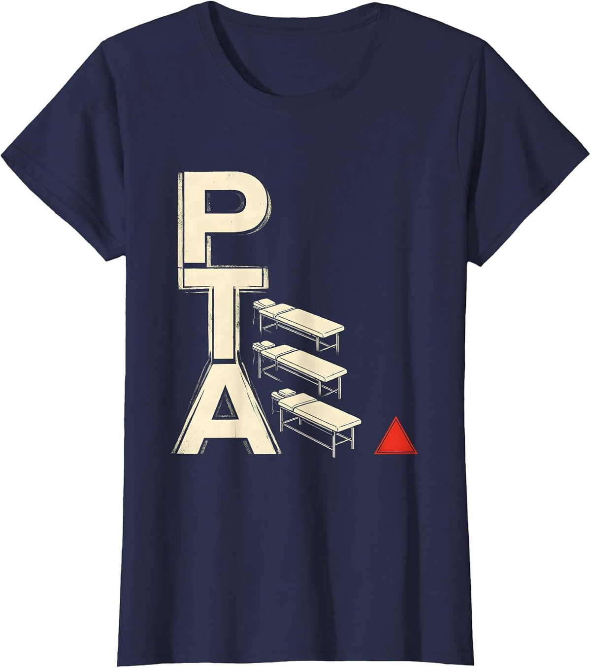 Women's PTA Stencil Graphic Occupational Therapy Physical Therapy OT T-Shirt - Navy Blue