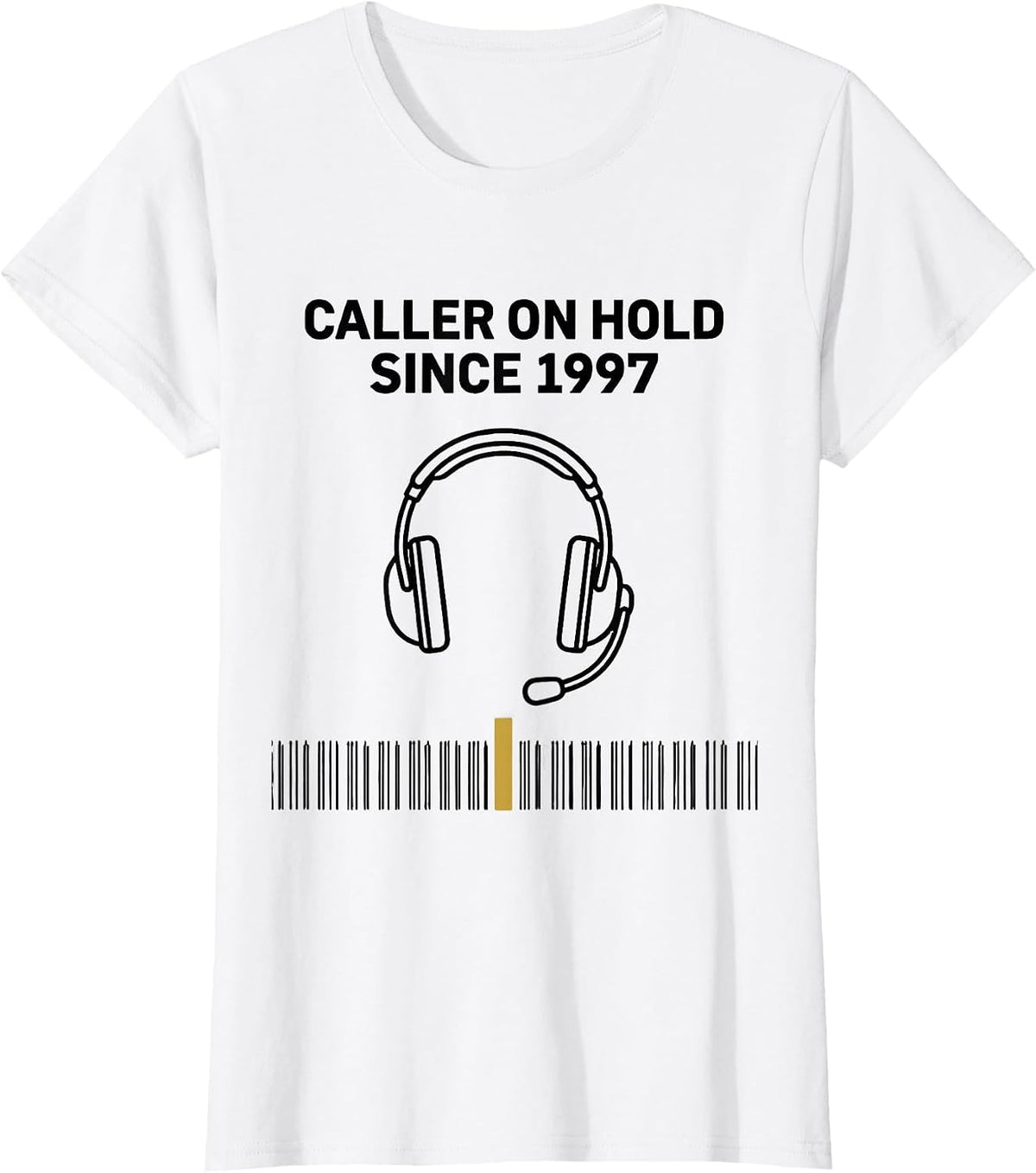 Caller On Hold Since 1997 Thin Line Tribute 911 Dispatcher T-Shirt - White