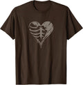 Goth Heart Ribcage Grunge Creepy Alt Alternative Horror T-Shirt - Brown