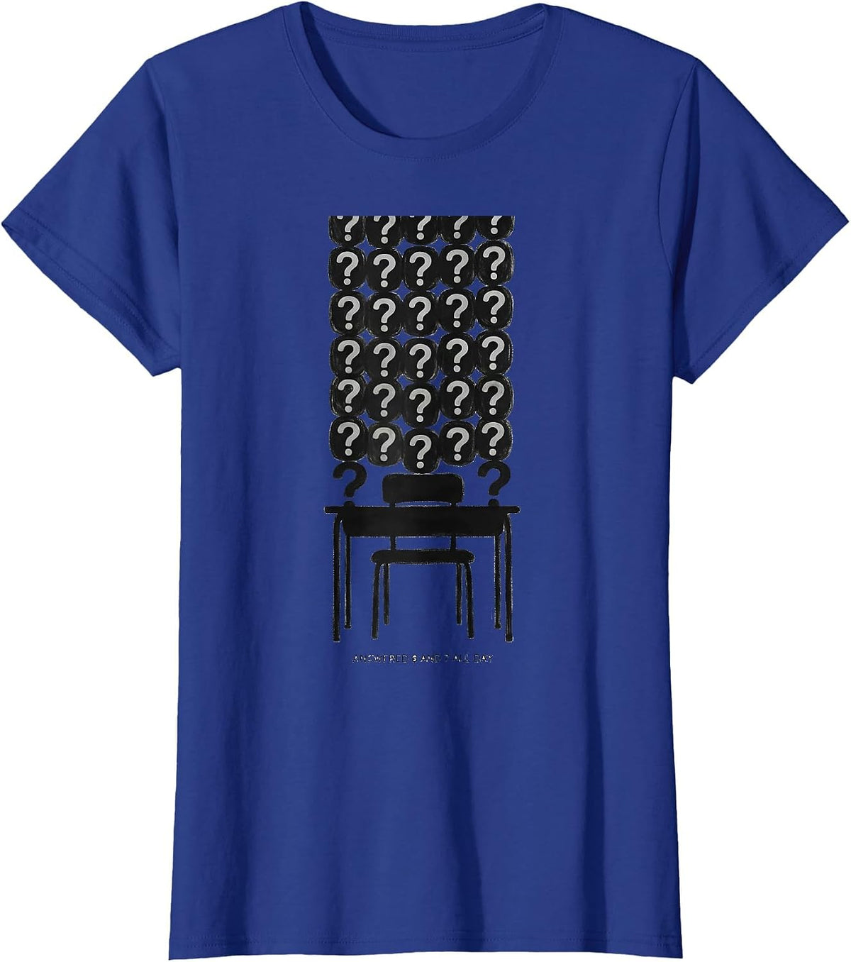 Women's Answered 6 And 7 All Day Funny Math Teacher Meme Elementary T-Shirt - Royal Blue