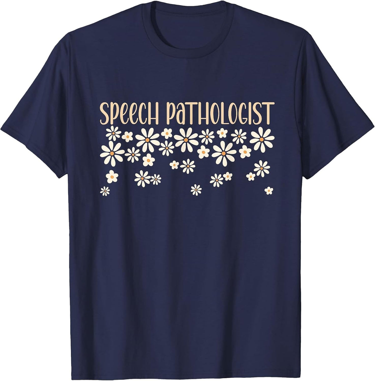 Groovy Speech Pathologist Speech Language Therapy SLP T-Shirt - Navy Blue