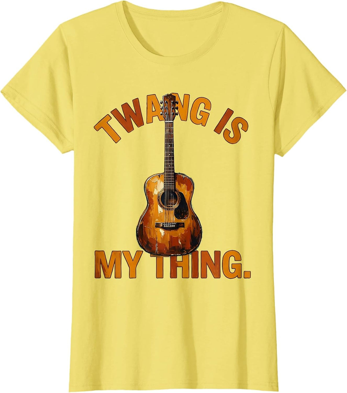 Twang Is My Thing Country Music Design T-Shirt - Lemon Yellow