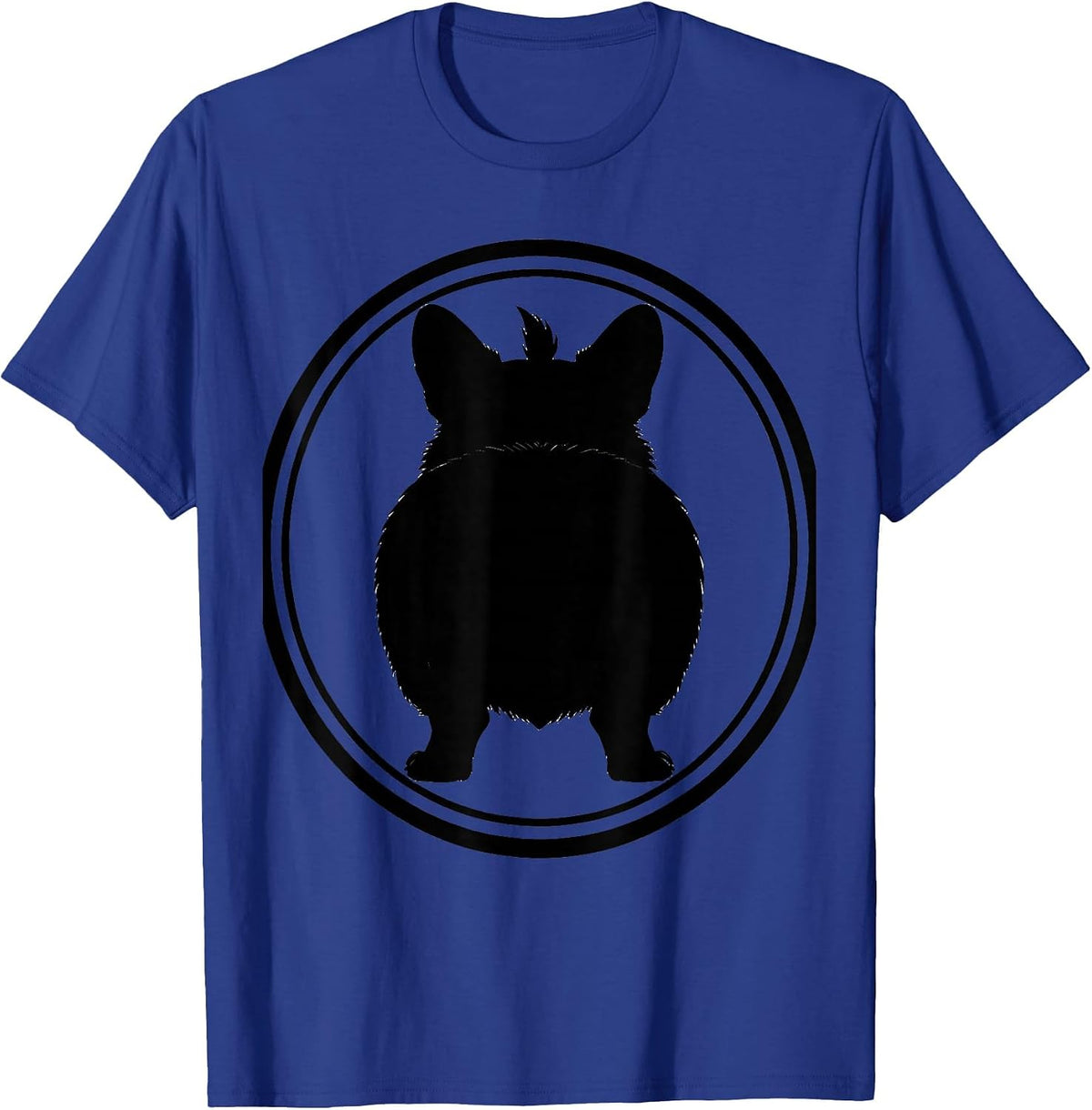Corgi Butt Wiggle Tail Funny Dog Graphic Tee T-Shirt - Royal Blue