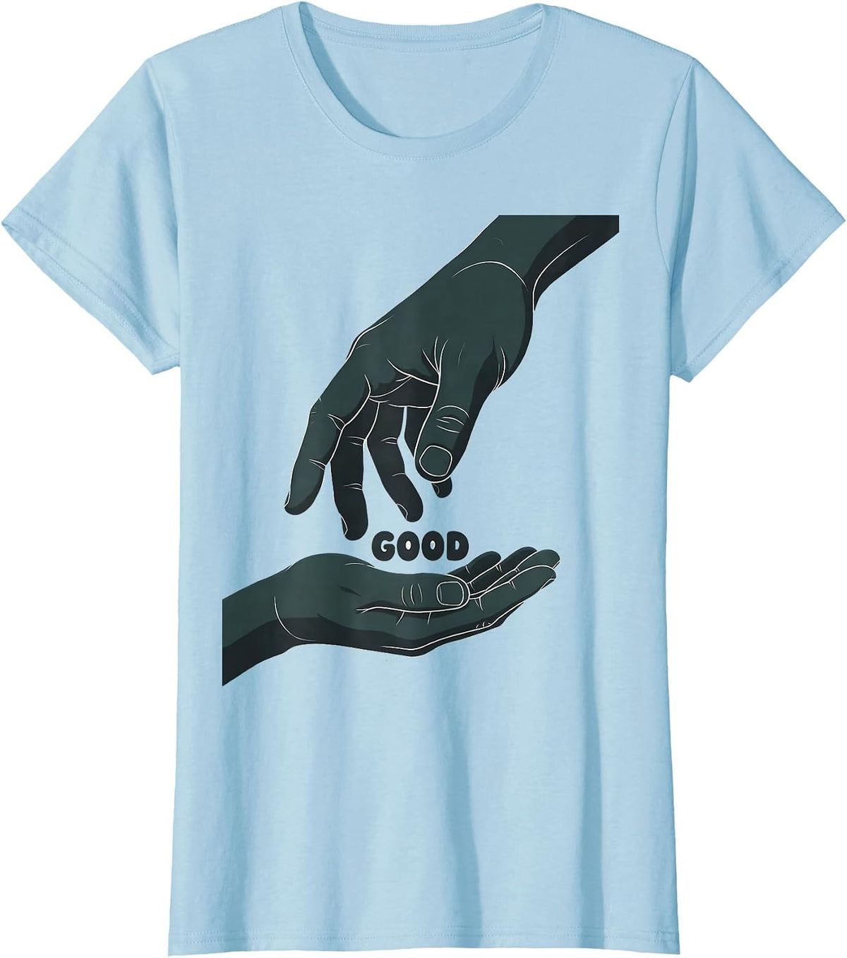 GOOD Minimalist ASL Sign Language Teacher Gift T-Shirt - Baby Blue