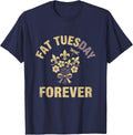 Fat Tuesday Forever Mardi Gras Celebration Design T-Shirt - Navy Blue