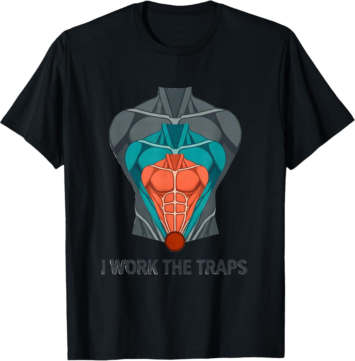 Men's I Work The Traps Funny Massage Therapist LMT Humor T-Shirt - Black