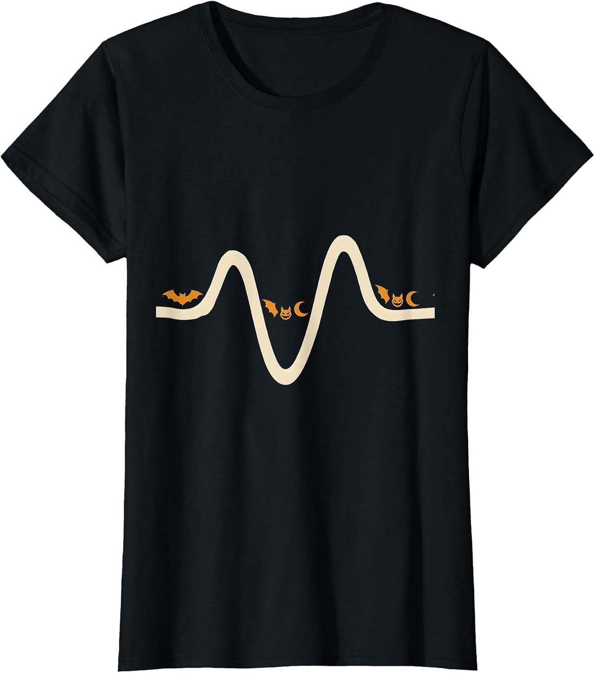 Women's Calm Waveform 911 Dispatcher Halloween Tribute T-Shirt - Black