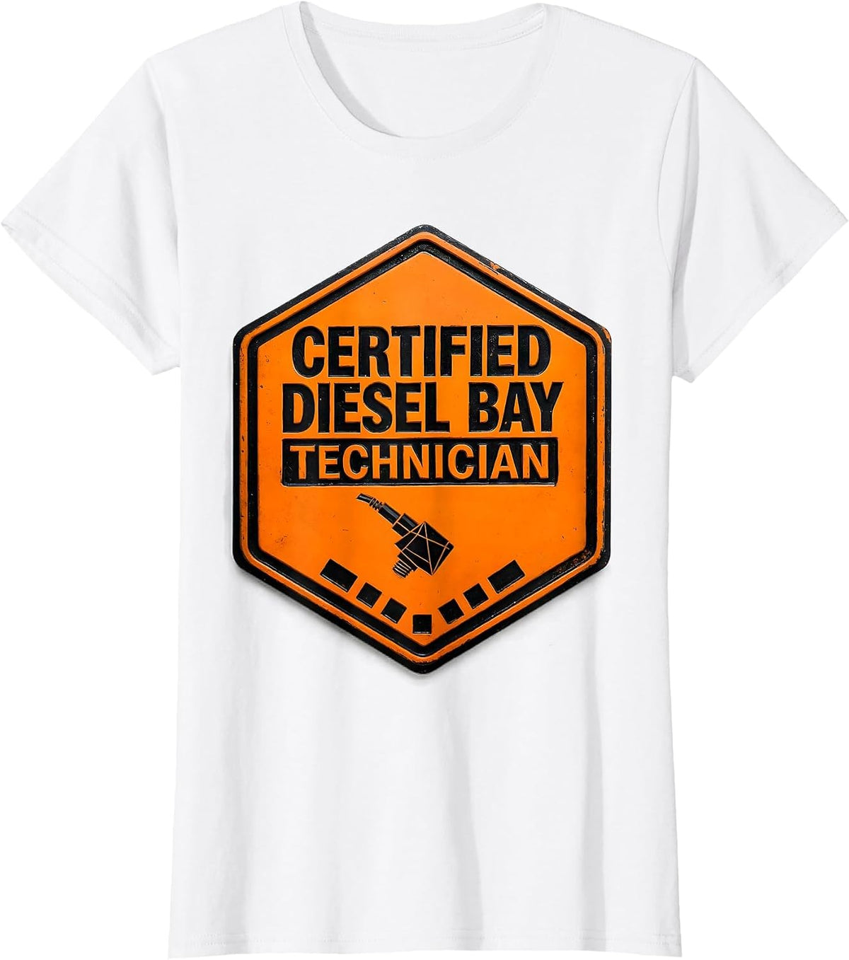 Certified Diesel Bay Technician Funny Car Guy Trucker T-Shirt - White