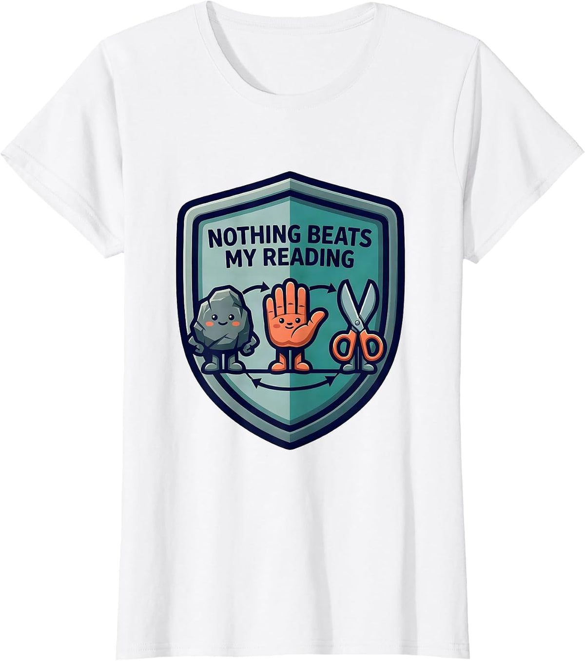 Women's Nothing Beats My Reading Funny Book Lover Back To School T-Shirt - White