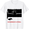Men's Outranked By A Pitbull Funny Dog Owner Breed Humor T-Shirt - White