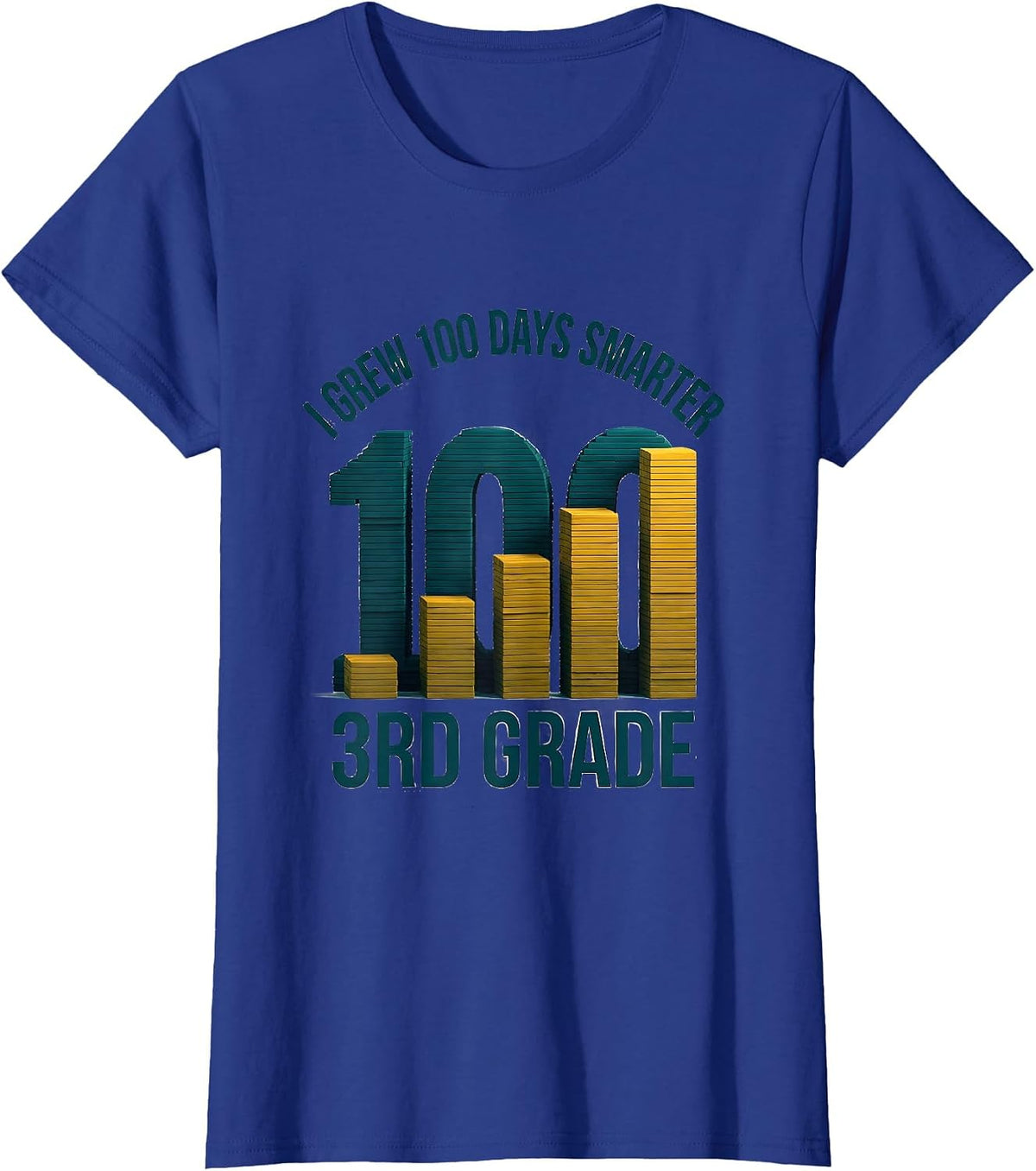 Women's I Grew 100 Days Smarter — 3rd Grade Playful Teacher T-Shirt - Royal Blue