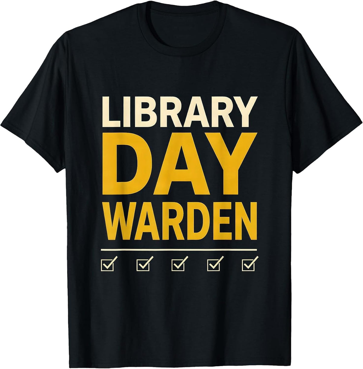 Men's Library Day Warden Funny Book Lover Librarian Humor T-Shirt - Black