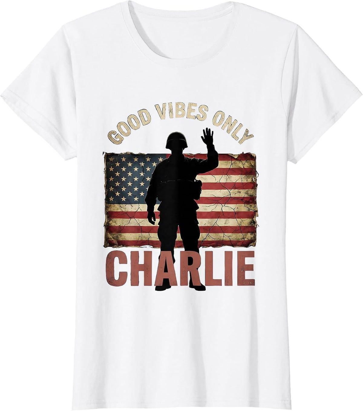 Good Vibes Only Charlie Positive Energy Design T-Shirt - White
