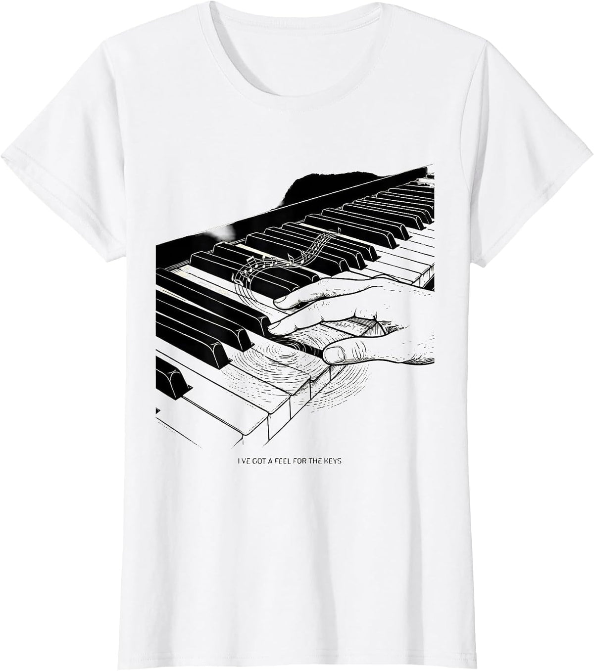 I've Got A Feel For The Keys Funny Pianist Keyboard Player T-Shirt - White