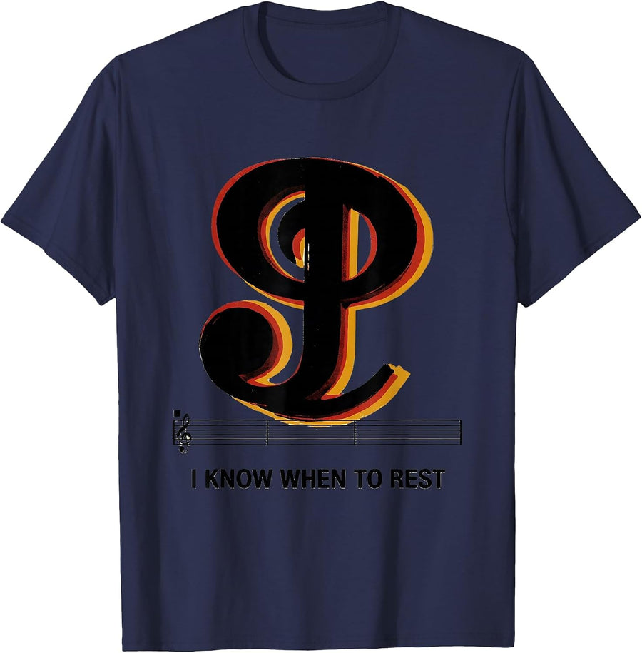 I Know When To Rest Funny Musician Band Member Music Teacher T-Shirt - Navy Blue