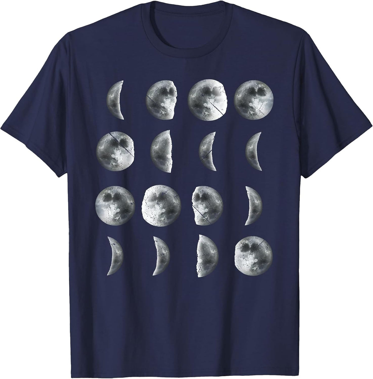 Space Science Student Teacher Funny Leonard Moon Phases T-Shirt - Navy Blue