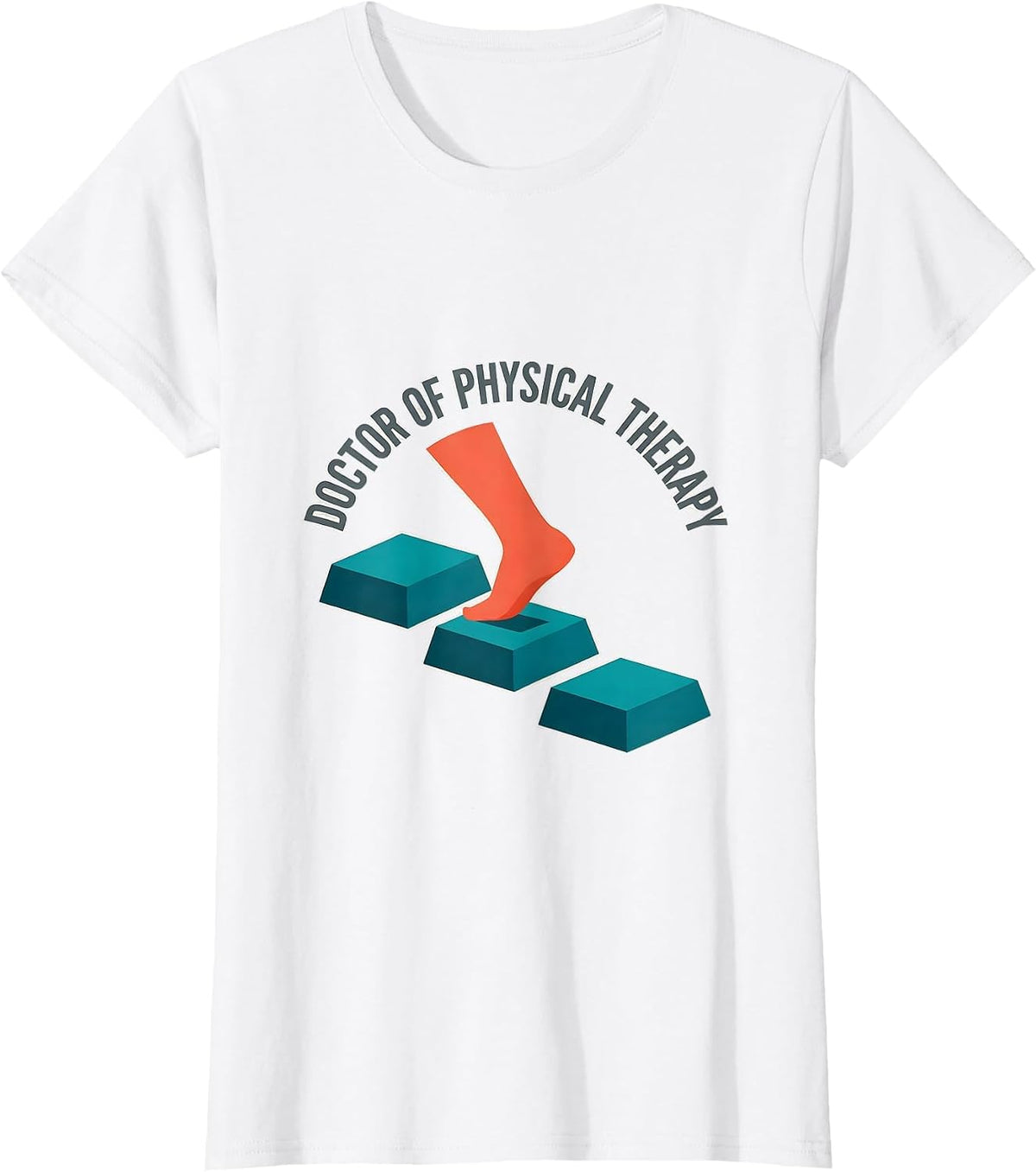 Doctor of Physical Therapy Flat Vector Physical Therapist PT T-Shirt - White