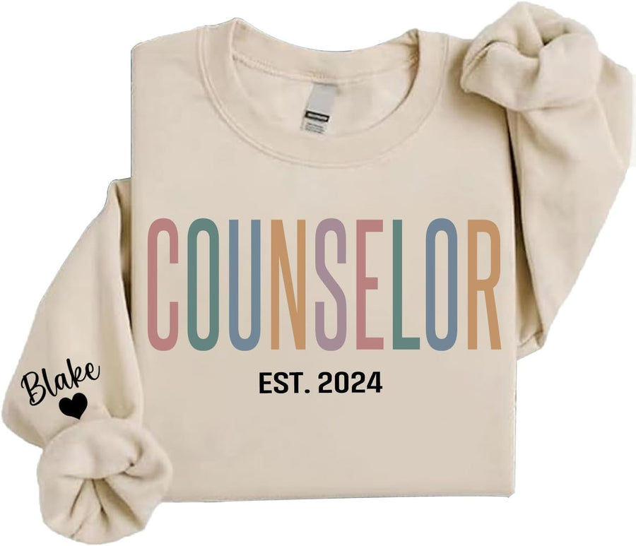 Chillever Personalized Counselor Sweatshirt, Custom Mental Health Therapist Shirt, Therapy Gift, Gift for Social Worker - As