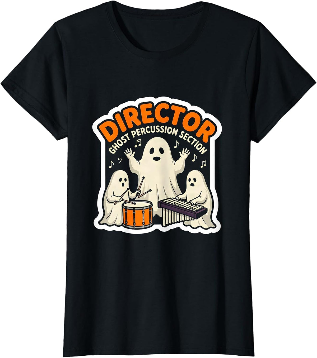 Director, Ghost Percussion Section Funny Music Teacher T-Shirt - Black
