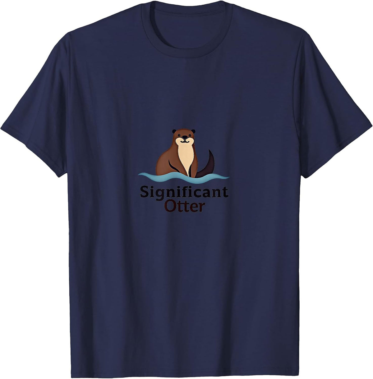Significant Otter Cute Aquatic Animal Lover Gift T-Shirt - Navy Blue