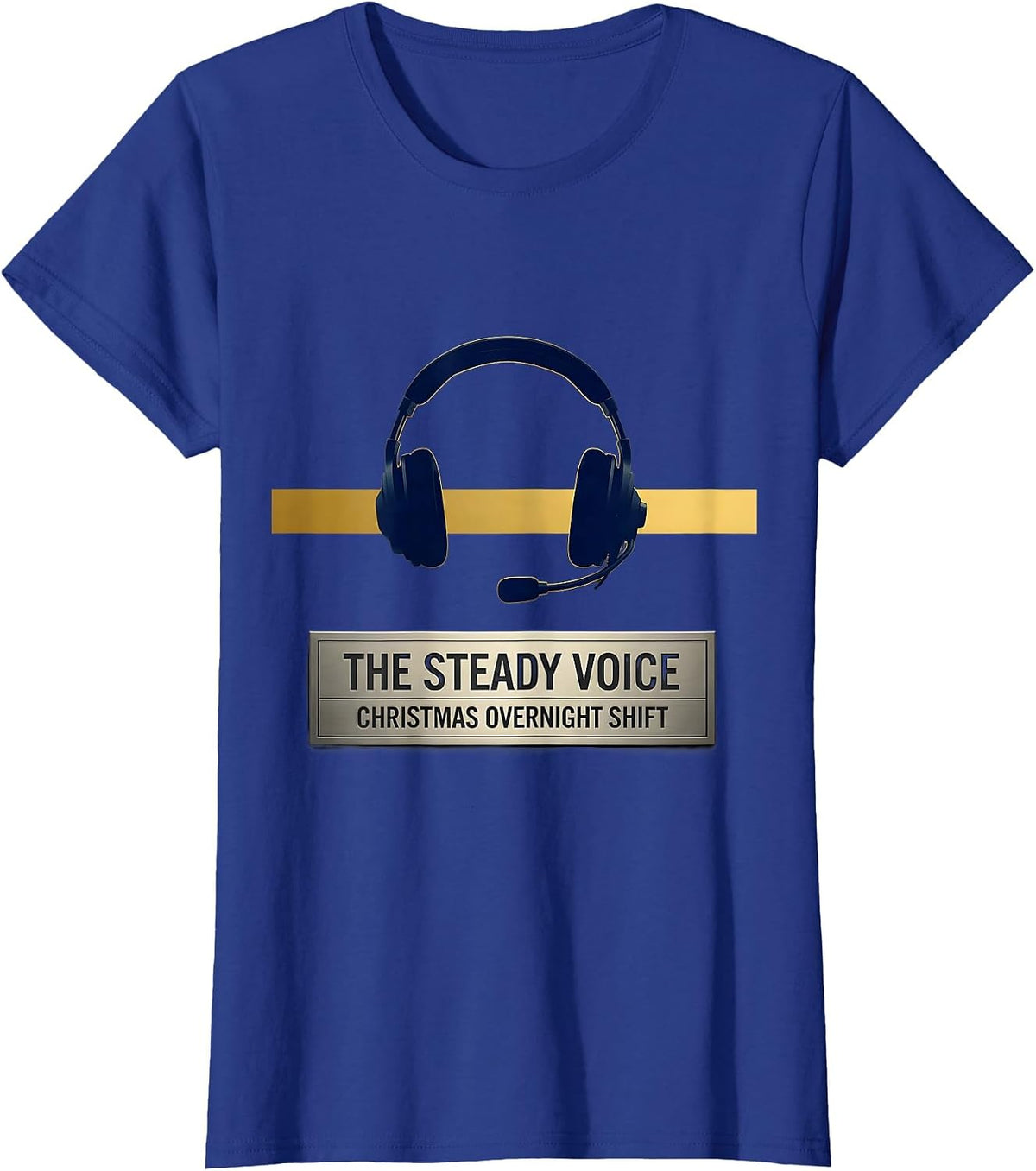 Women's The Steady Voice Christmas Overnight Shift 911 Dispatcher T-Shirt - Royal Blue