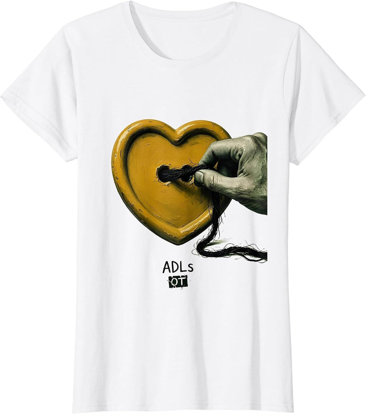 ADLS OT Occupational Therapy Valentine Candy Heart Pride T-Shirt - White
