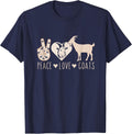 Goat Lover Peace Love Goats Farm Goat Animal Lover T-Shirt - Navy Blue