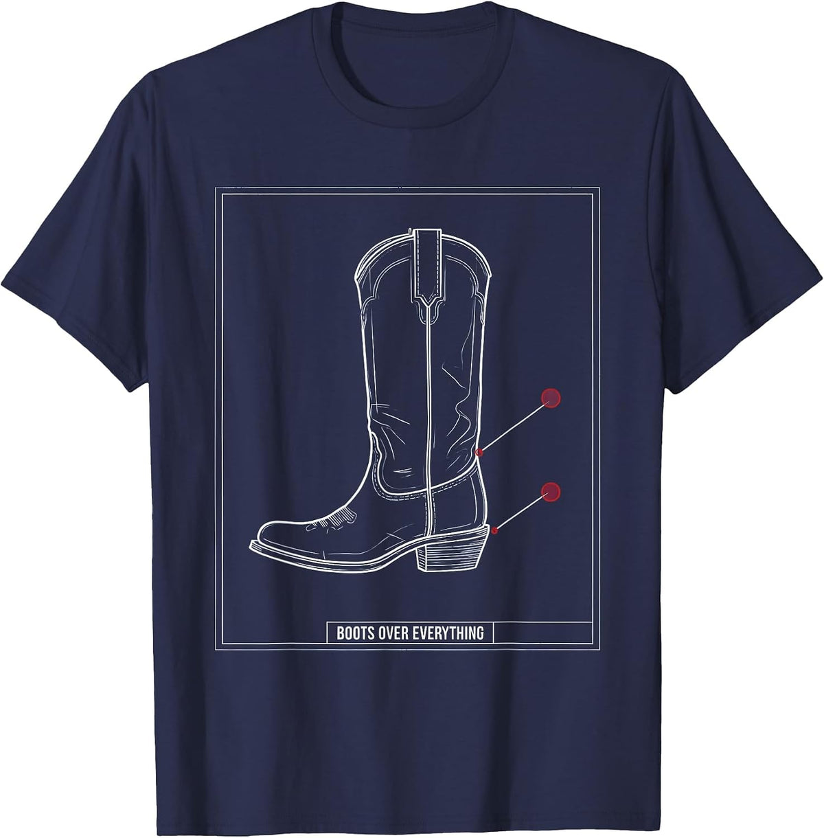 Men's Boots Over Everything Cowgirl Design T-Shirt - Navy Blue
